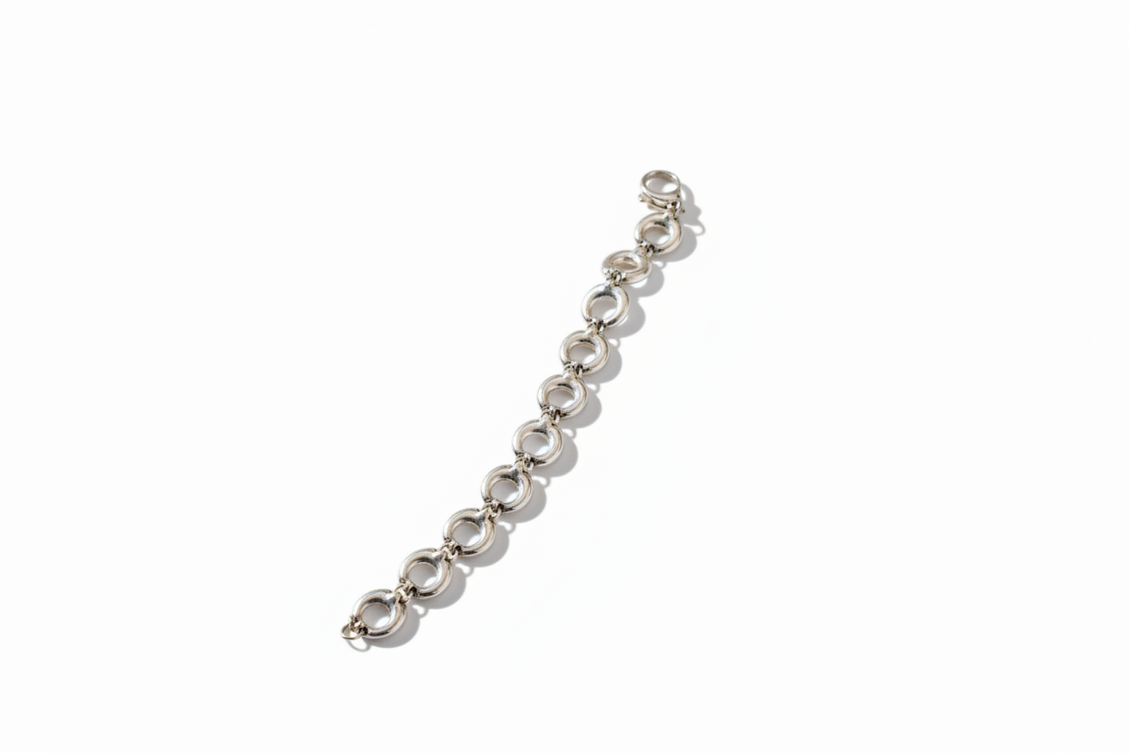 Circle Link Silver Bracelet
