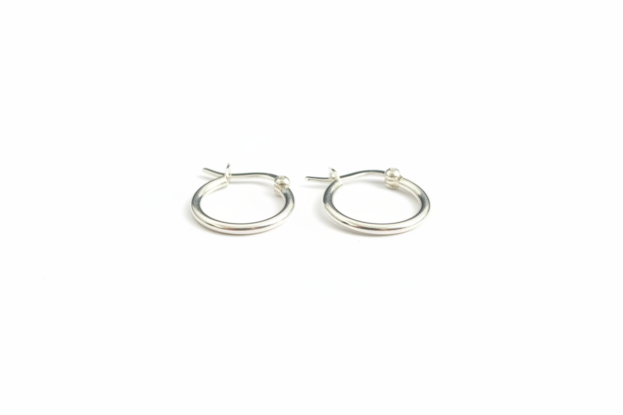 Silver hoop earrings 