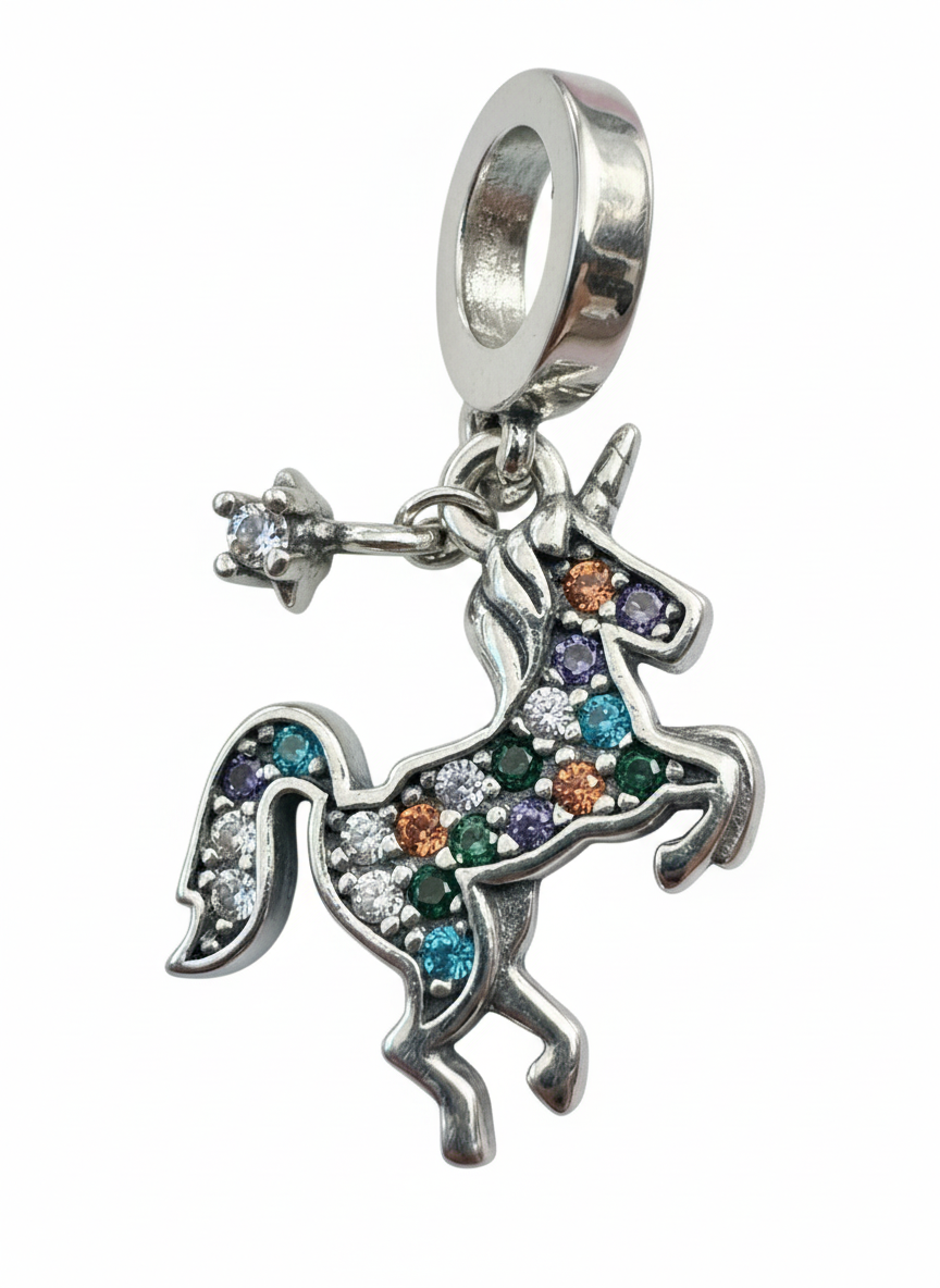Pandora Compatible Unicorn Pendant Sterling Silver