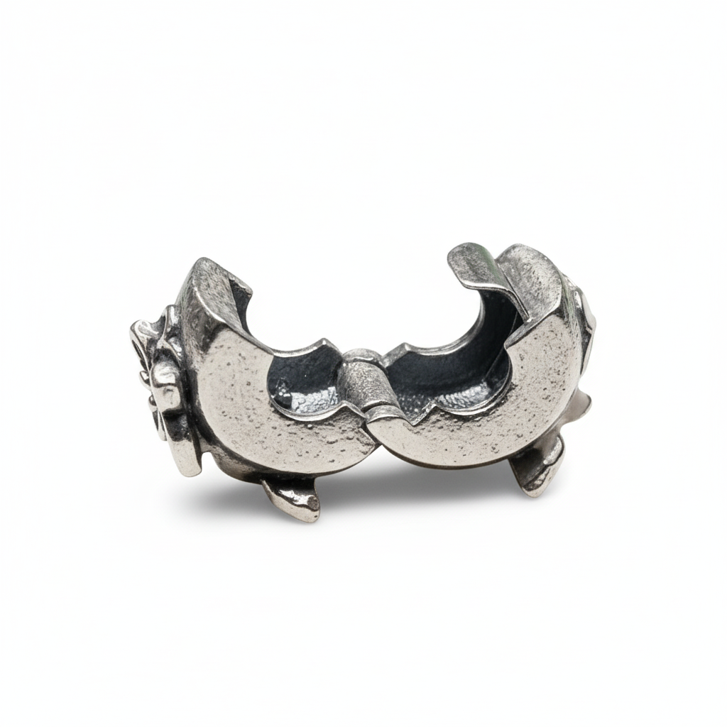 Pandora Compatible Butterfly Flowers Pendant Sterling Silver