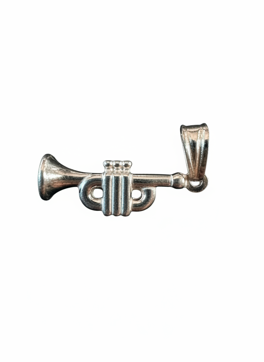 Vintage Trumpet Pendant Sterling Silver
