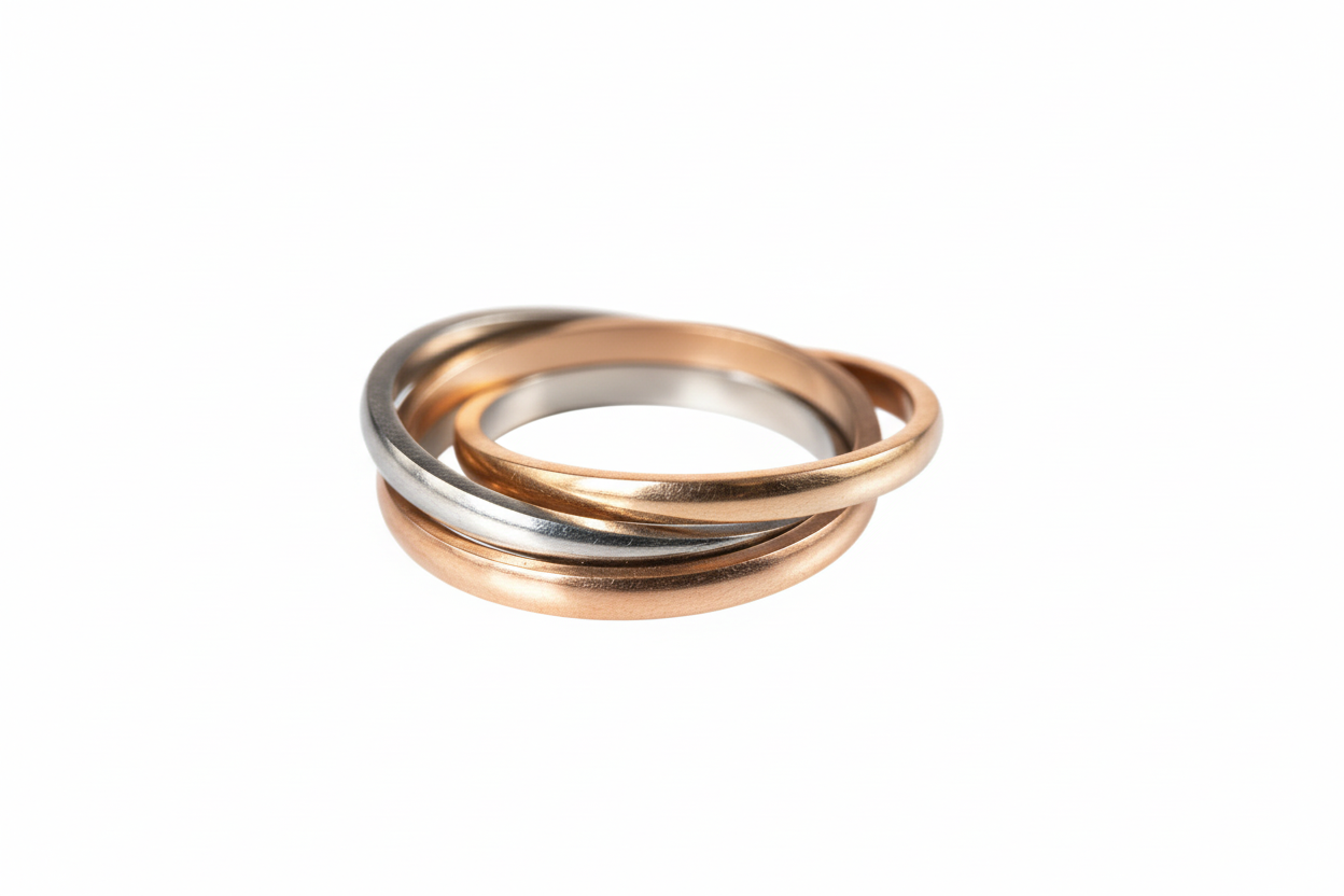 3 Tone Russian Wedding Stainless Steel Ring