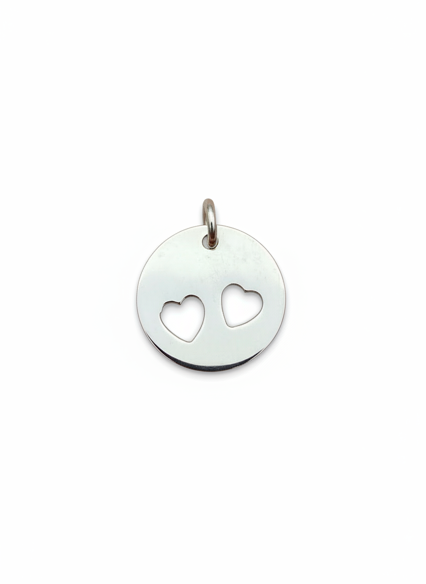 Double Heart Pendant Sterling Silver