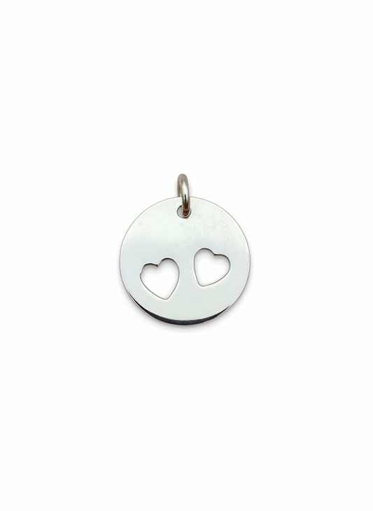 Double Heart Pendant Sterling Silver