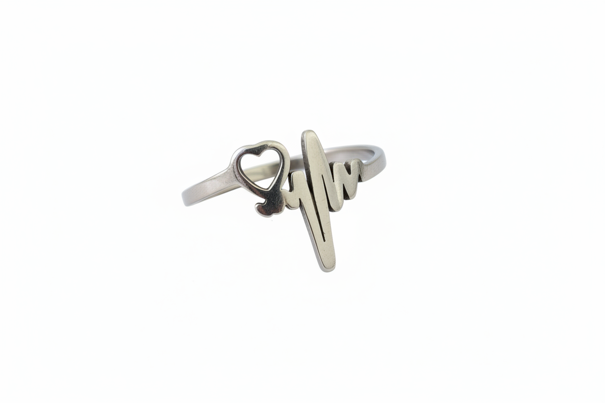 Heart beat Stainless Steel Ring