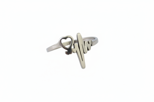 Heart beat Stainless Steel Ring