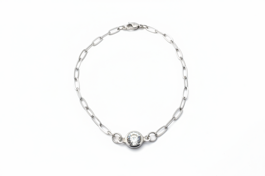 Clear Cubic Paperclip Bracelet