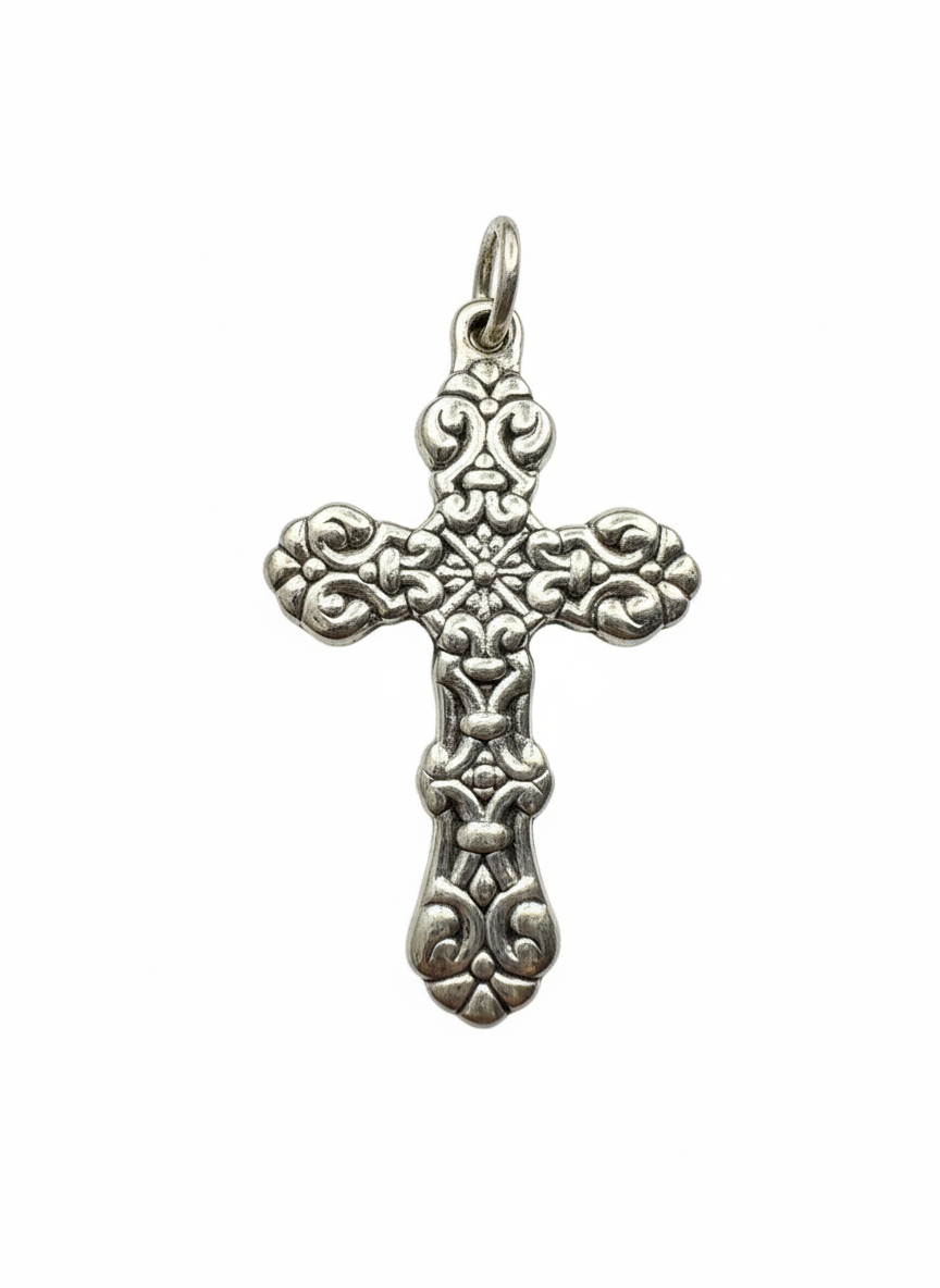 Vintage Cross Sterling Silver Pendant