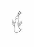 Load image into Gallery viewer, Angel with Cubic Zirconia Wings Sterling Silver Pendant

