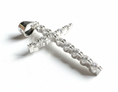 Load image into Gallery viewer, Slim Cubic Zirconia Cross Sterling Silver Pendant
