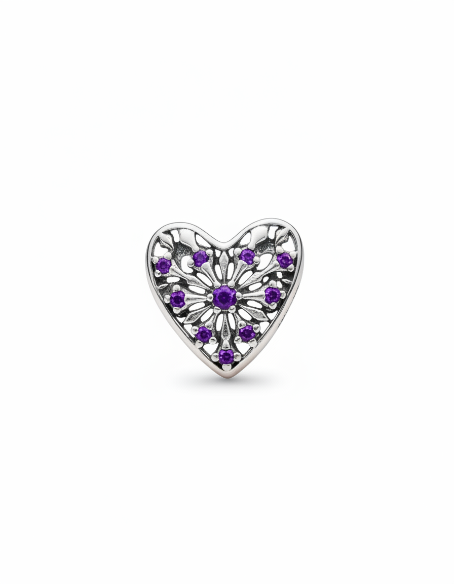 Pandora Compatible Heart Pendant Sterling Silver