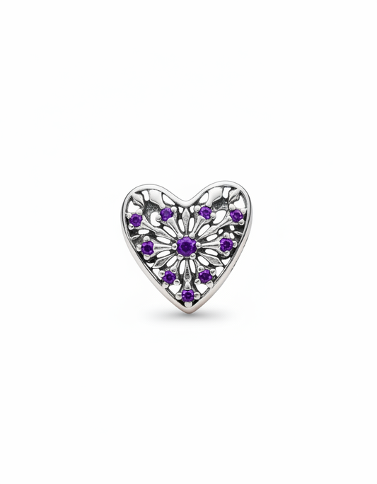 Pandora Compatible Heart Pendant Sterling Silver