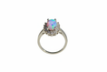 Load image into Gallery viewer, 925 Sterling Silver Classic Opal ring with Cubic Zirconia stones
