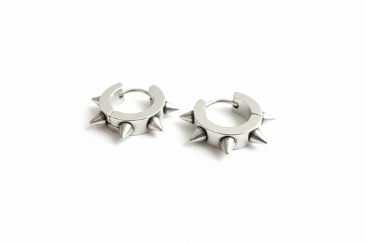 Spiked Huggie Hoop Earrings
