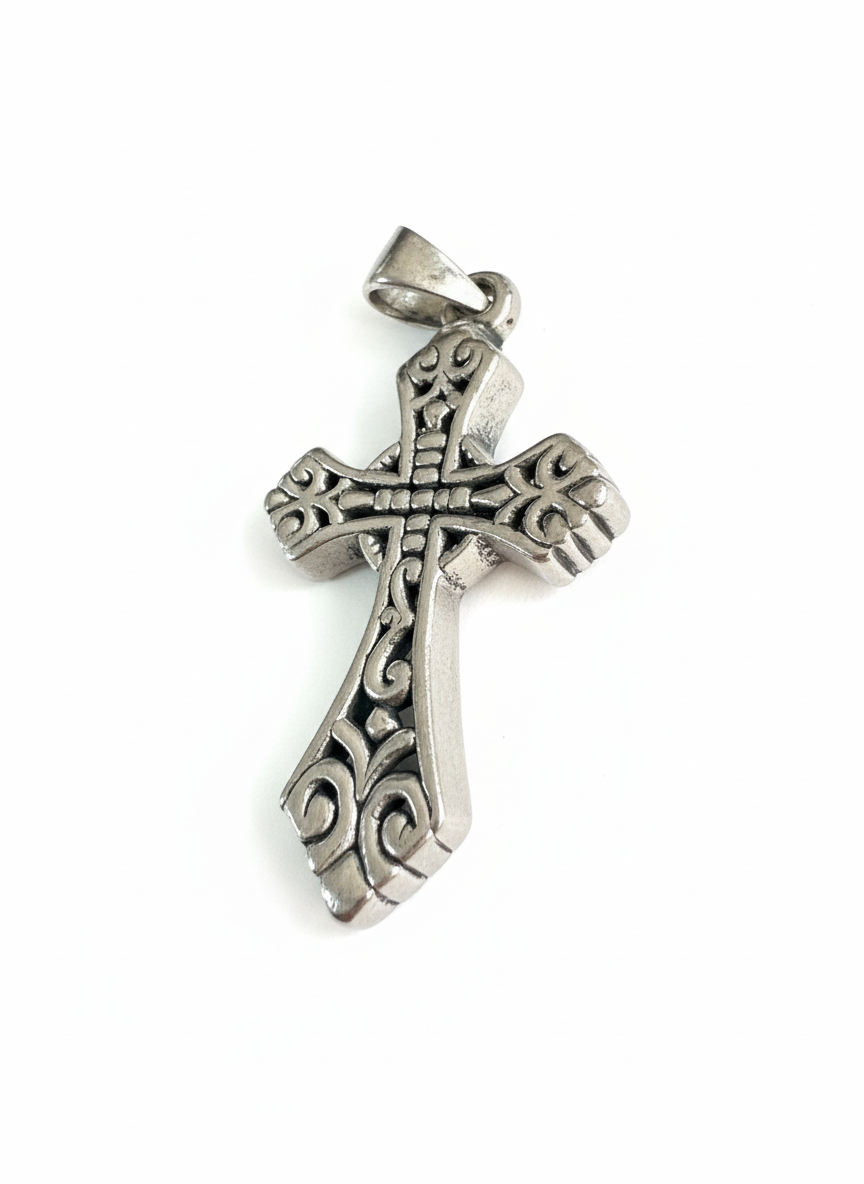 Vintage Inner Cross Sterling Silver Pendant