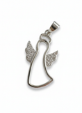 Load image into Gallery viewer, Angel with Cubic Zirconia Wings Sterling Silver Pendant
