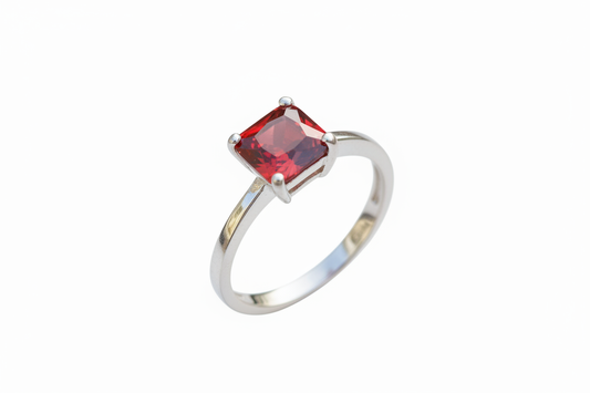 925 Sterling Silver Ruby Cubic Zirconia stone