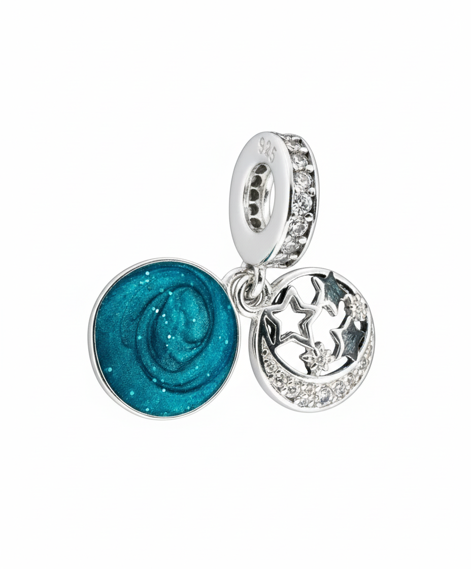 Pandora Compatible Galaxy Pendant Sterling Silver