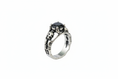 Load image into Gallery viewer, Black Cubic Zirconia Stone Scull ring in Stainless Steel
