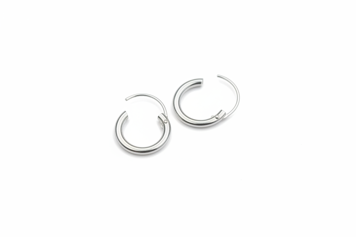 Silver hoop earrings 