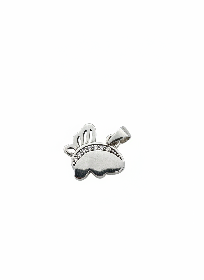 Bee Cubic Pendant Sterling Silver