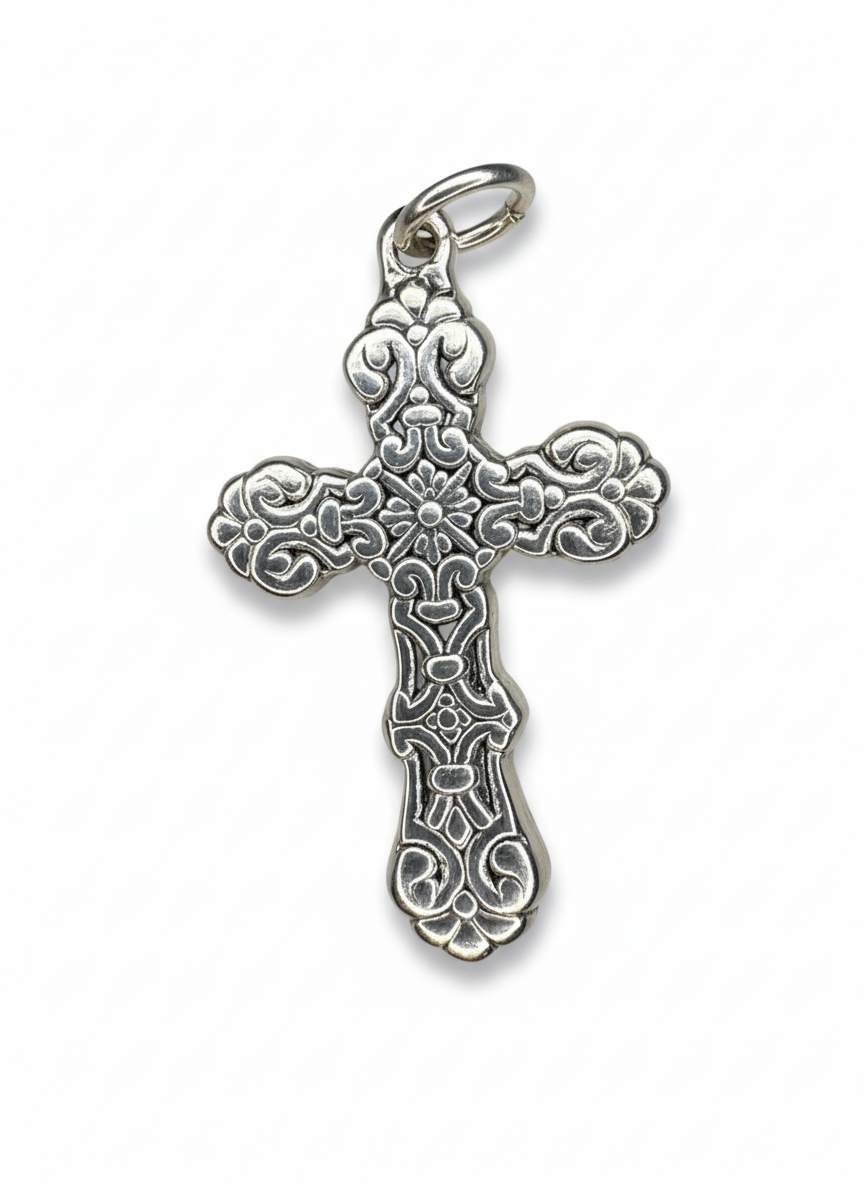 Vintage Cross Sterling Silver Pendant