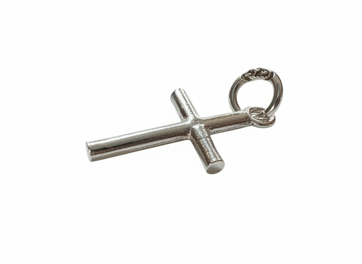 Round Cross Pendant Sterling Silver