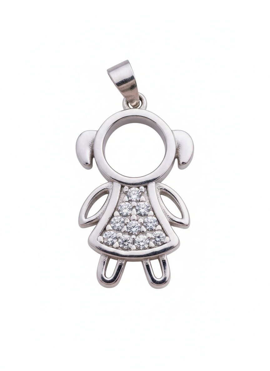 Girl Cubic Pendant Sterling Silver