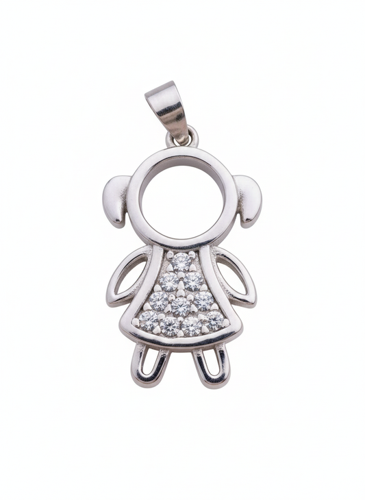 Girl Cubic Pendant Sterling Silver