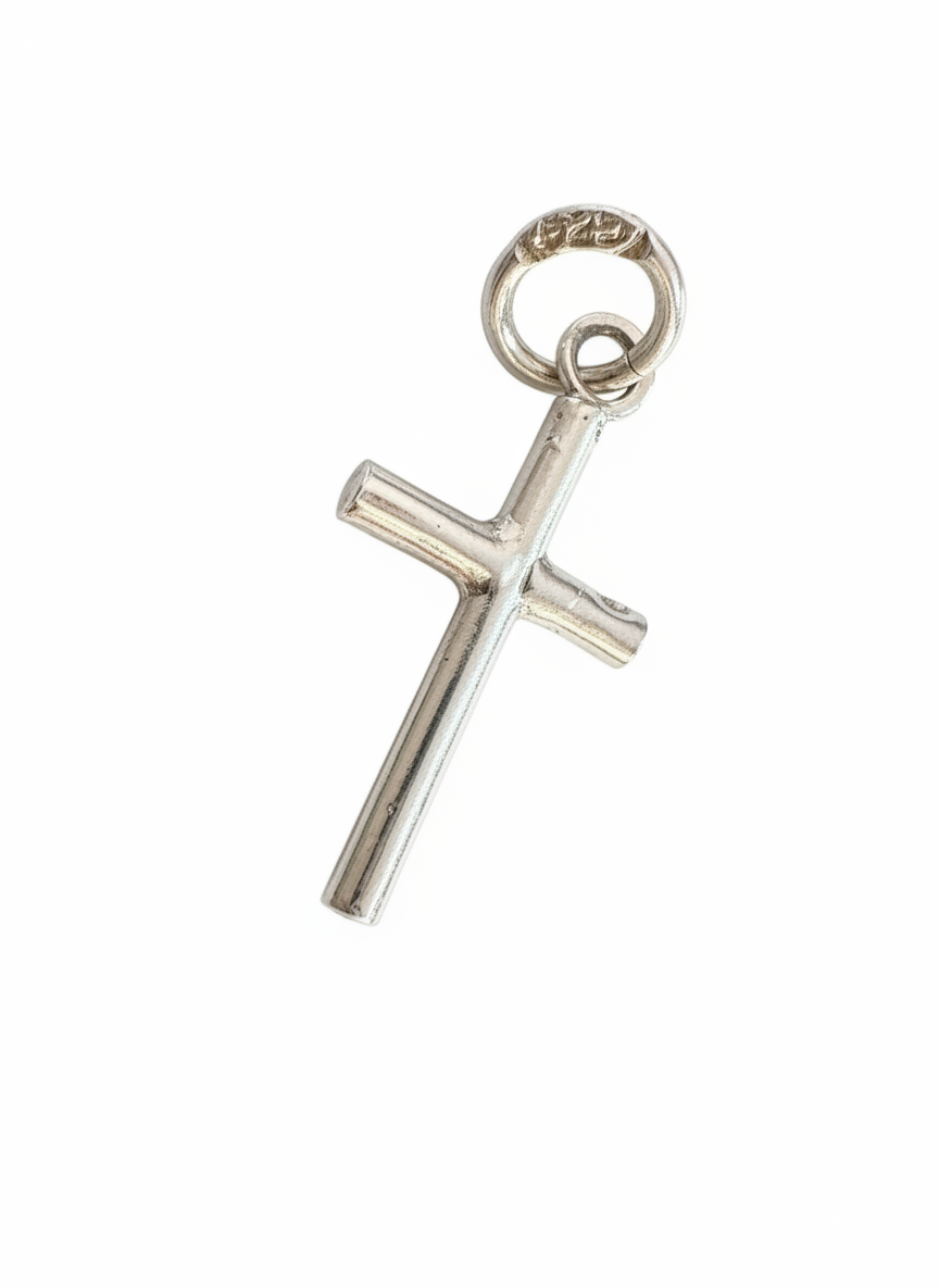 Round Cross Pendant Sterling Silver