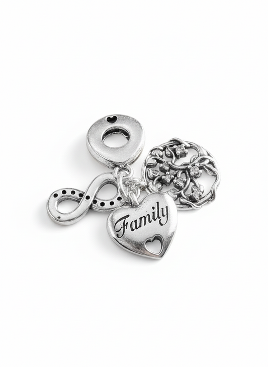 Triple Family Love Pendant Sterling Silver