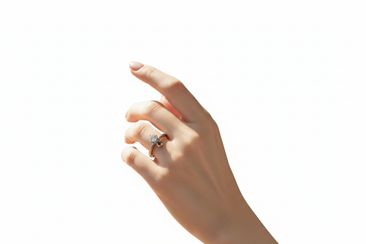 Solitaire Bypass Ring with Cubic Zirconia Stone in Stainless Steel