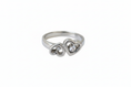 Load image into Gallery viewer, Double heart with Cubic Zirconia Stone Stainless Steel Ring
