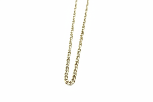 Curb Diamond Link Silver Necklace