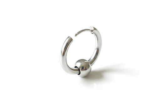 Single-Ball Hoop Earring