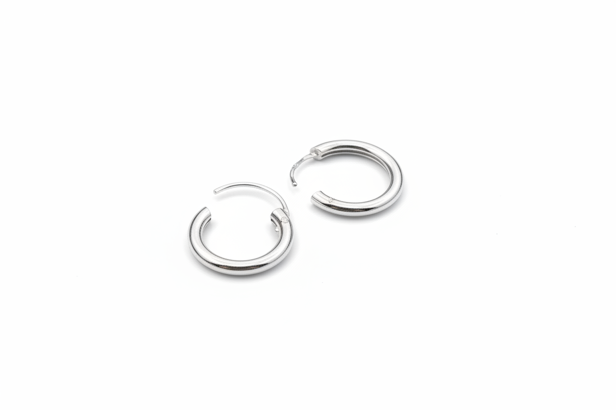 Silver hoop earrings 