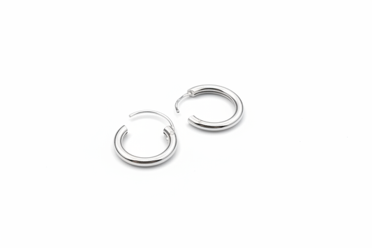 Silver hoop earrings 