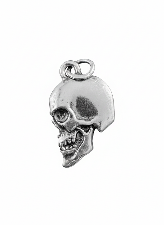 Flat Skull Pendant Sterling Silver