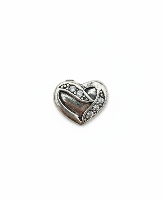 Pandora Compatible Vintage Heart Pendant Sterling Silver