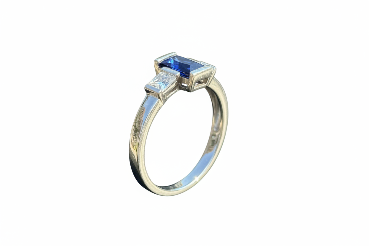925 Sterling Silver Sapphire Ring