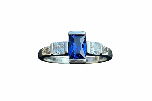 925 Sterling Silver Sapphire Ring