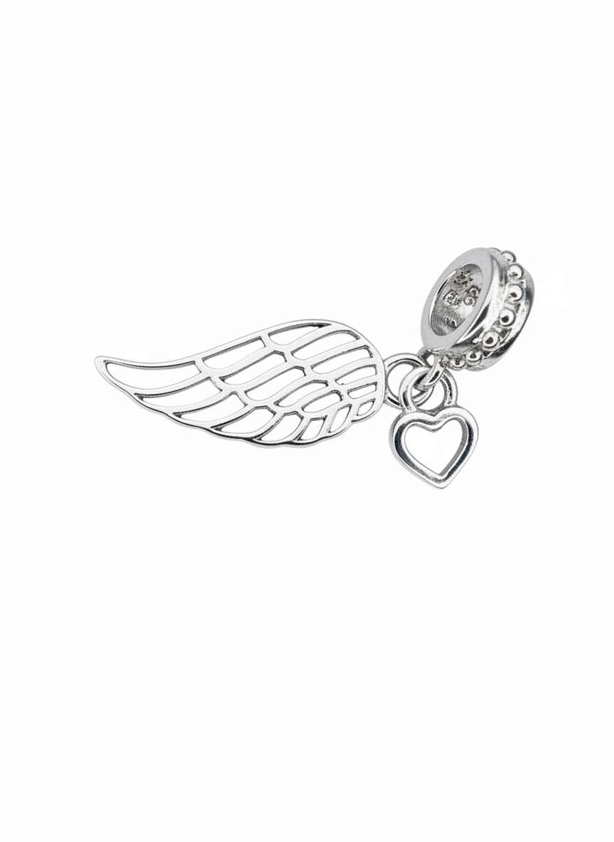 Wing Heart Pendant Sterling Silver