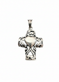 Load image into Gallery viewer, Vintage Heart Cross Pendant Sterling Silver
