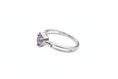 Load image into Gallery viewer, 925 Sterling Silver ring with purple heart shape Cubic Zirconia stone
