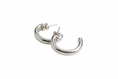 Load image into Gallery viewer, Half Hoop Electroform Sterling Silver Earrings
