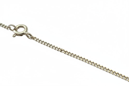 Curb Diamond Link Silver Necklace