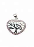 Load image into Gallery viewer, Tree of Life Heart Cubic 925 Sterling Silver Pendant
