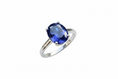 Load image into Gallery viewer, 925 Sterling Silver ring with lab grown Sapphire stone
