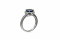 Load image into Gallery viewer, 925 Sterling Silver Black Cubic Halo Ring with Cubic Zirconia stones
