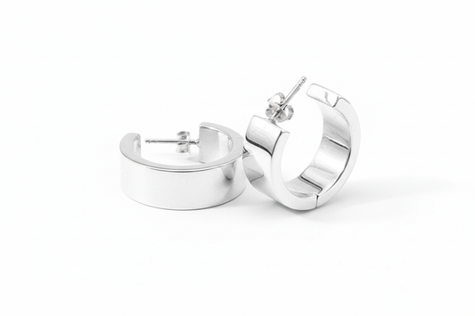 Hoop Butterfly Electroform Sterling Silver Earrings